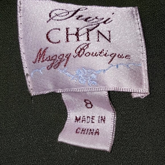 Suzie Chin Silk Halter Dress Empire Waist - Picture 9 of 9